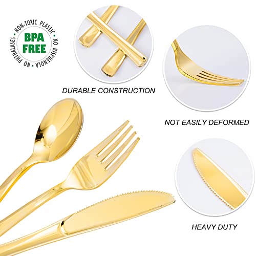 N9R Gold Plastic Silverware 500PCS Set - Image 4