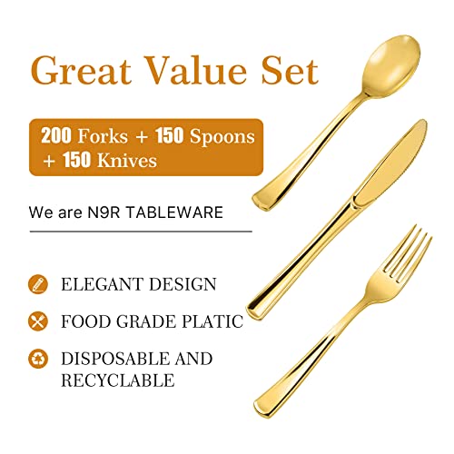 N9R Gold Plastic Silverware 500PCS Set - Image 5