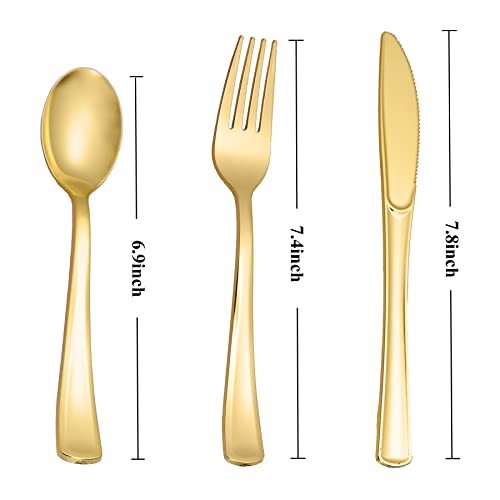 N9R Gold Plastic Silverware 500PCS Set - Image 2