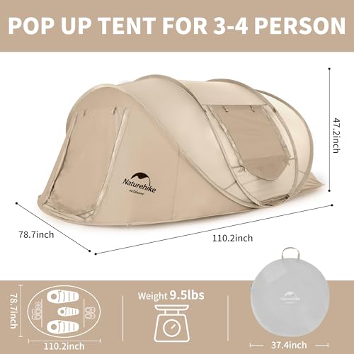 Naturehike 3-4 Person Pop Up Anti-UV Tent - Image 2