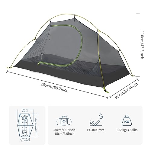 Naturehike Bikepacking 1 Person Waterproof Tent - Image 2