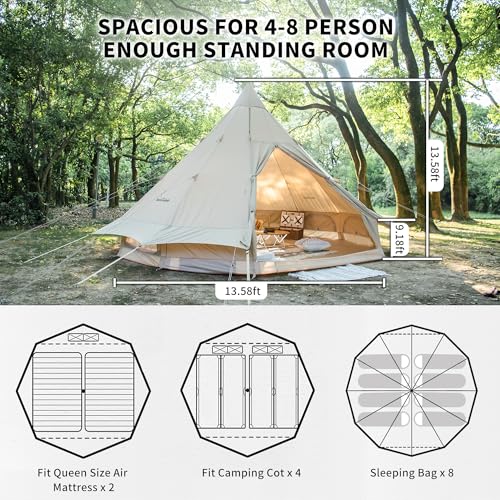 Naturehike Brighten Canvas Tent, Large Bell Tent - Image 2
