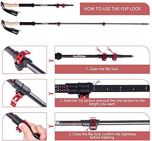 Naturehike Carbon Fiber Trekking Poles β Collapsible - Image 4