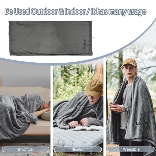 Naturehike Coral Fleece Sleeping Bag Liner, Gray - Image 3