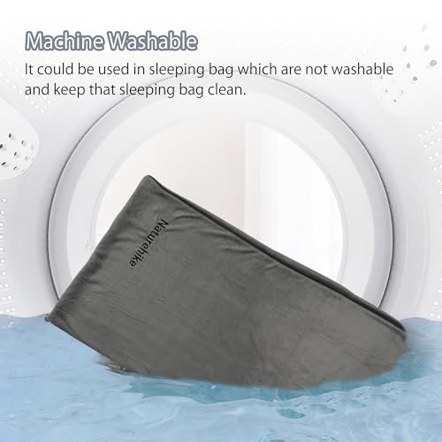 Naturehike Coral Fleece Sleeping Bag Liner, Gray - Image 4