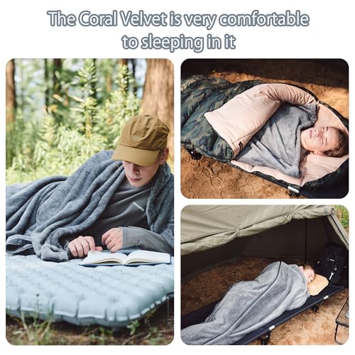 Naturehike Coral Fleece Sleeping Bag Liner, Gray - Image 5