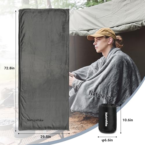 Naturehike Coral Fleece Sleeping Bag Liner, Gray - Image 2