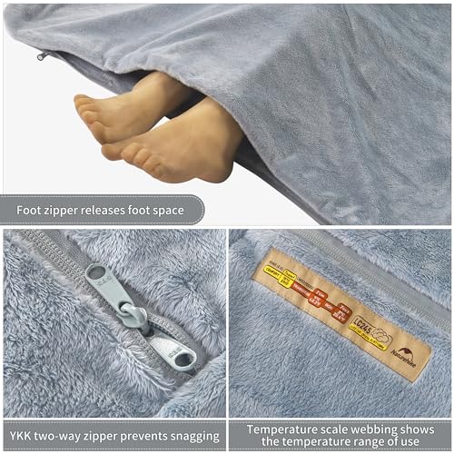 Naturehike Cotton Coral Fleece Sleeping Bag 48.2°F - Image 3