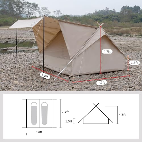 Naturehike Extend 2 Person Canvas Tent, Breathable - Image 2