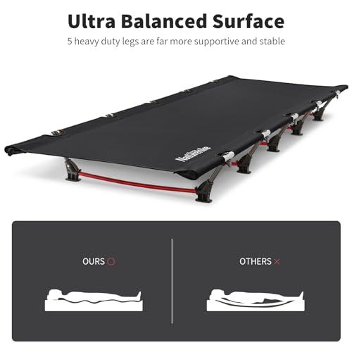 Naturehike GreenWild Ultralight Folding Camping Cot, Black - Image 3