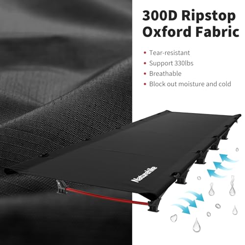 Naturehike GreenWild Ultralight Folding Camping Cot, Black - Image 5