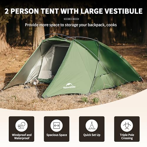 Naturehike Hillock 2 Person Lightweight Backpacking Tent - Image 4