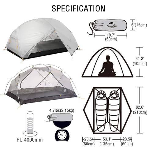 Naturehike Mongar 2 Person Lightweight Camping Tent - Image 3