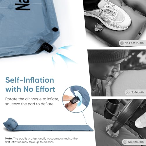 Naturehike Ultralight Self-Inflating Camping Pad With Pillow - Image 2