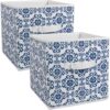 DII Nautical Blue Polyester Scroll Storage Bin