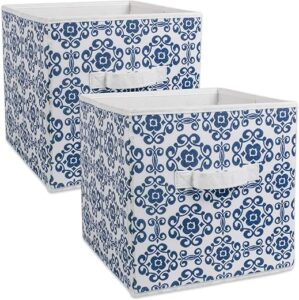 DII Nautical Blue Polyester Scroll Storage Bin