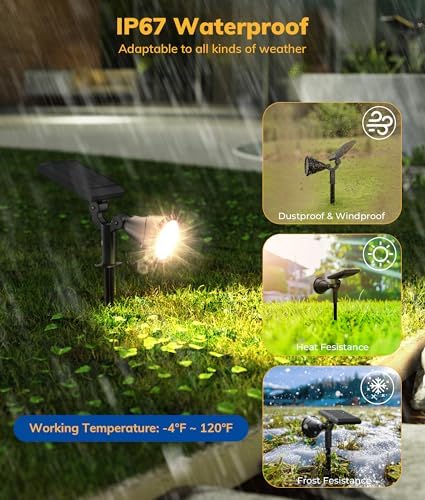 NBKLS Solar Spot Lights, 27 LED Outdoor - Image 3
