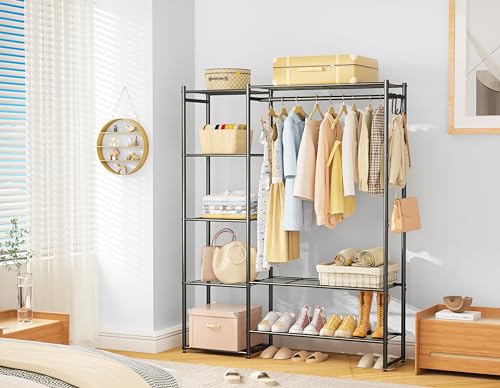Neprock Portable Clothing Rack With 4 Tiers Shelves - Image 2