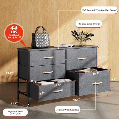 Nicehill Dresser With 5 Drawers, Wide Chest - Image 3