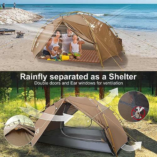 Night Cat 2 Person Lightweight Camping Tent Waterproof 7x4.4ft - Image 4