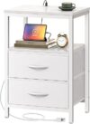 Huuger Nightstand With Charging Station And Drawers