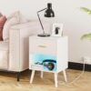 Aienvey Nightstand With Charging Station And LED