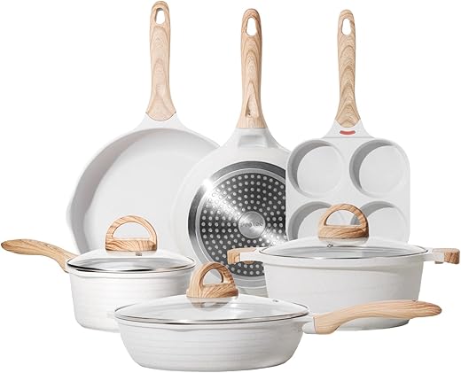 JEETEE Non Stick Induction Cookware Set, 12 Pieces