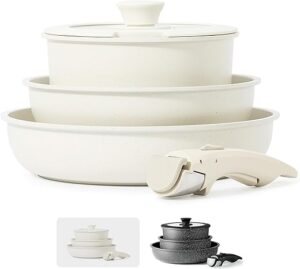 CAROTE Nonstick Cookware Set With Detachable Handle