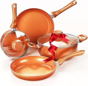 Clockitchen Nonstick Copper Cookware Set - 6 Piece