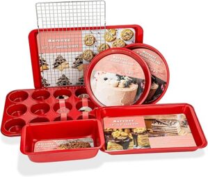 Rorence Nonstick Steel Bakeware Set: 7 Pieces
