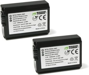 Wasabi Power NP-FW50 Camera Battery (2-Pack) For Sony