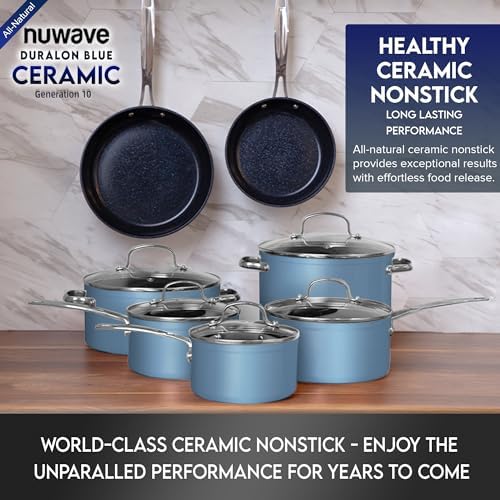 Nuwave Healthy Duralon Blue Ceramic Cookware Set - Image 3