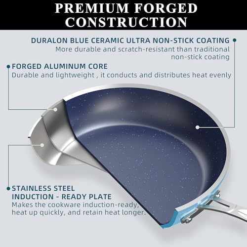 Nuwave Healthy Duralon Blue Ceramic Cookware Set - Image 2