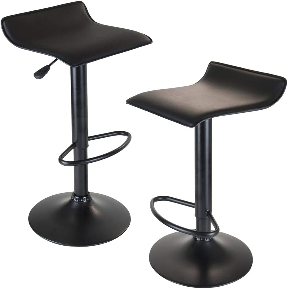 Winsome Obsidian Adjustable Backless Swivel Stool