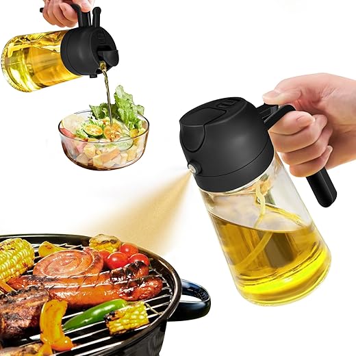 YARRAMATE Oil Sprayer For Cooking, 2 In 1 Olive Oil Dispenser