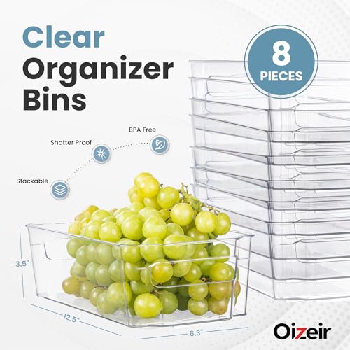 Oizeir Clear Plastic Fridge Organizer Bins - Image 2