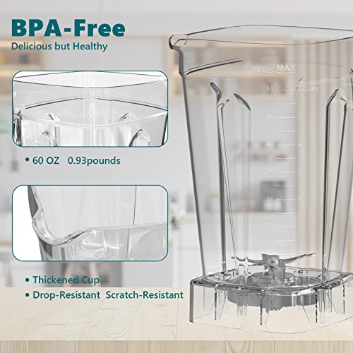 OMMO Professional 1800W High Speed Countertop Blender - Image 5
