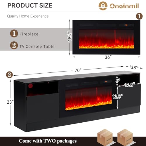 oneinmil Fireplace TV Stand With 36" Electric Fireplace - Image 2