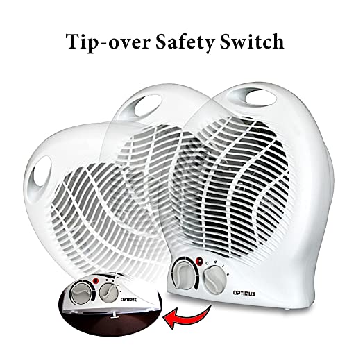 Optimus Portable 2-Speed Fan Heater, White - Image 3