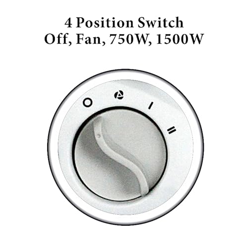 Optimus Portable 2-Speed Fan Heater, White - Image 4