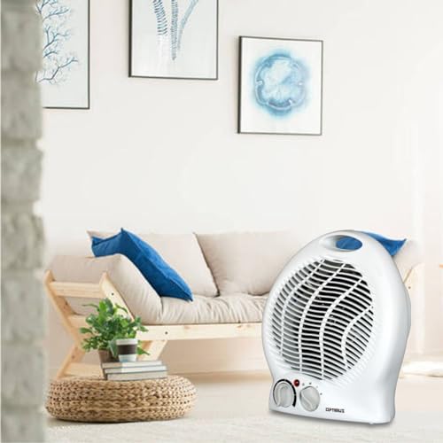 Optimus Portable 2-Speed Fan Heater, White - Image 2