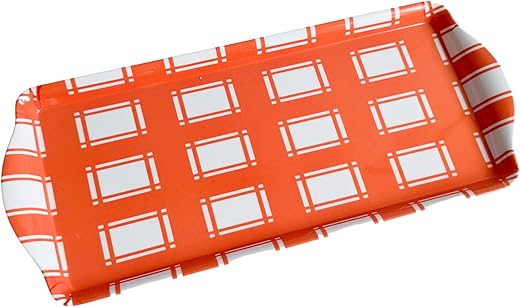 Sprinkles & Confetti Orange Gingham Melamine Serving Tray