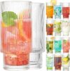 wookgreat Origami Style Glass Cups, 16oz, 12 Pcs