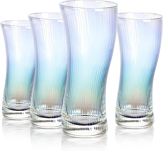 Joeyan Origami Style Ribbed Glass Tumbler