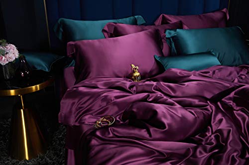 Orose Silk Bed Sheets Set, 25 Momme, Purple - Image 5