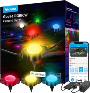 Govee Outdoor Ground Lights, RGBIC Pathway, 36ft