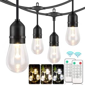 Mlambert Outdoor LED Dimmable String Lights 48FT