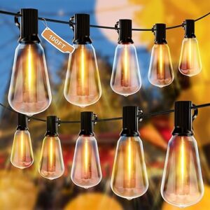 HslyT Outdoor LED Patio String Lights 100FT