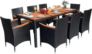 Devoko Outdoor Patio Dining Set, 9 Pieces Wicker
