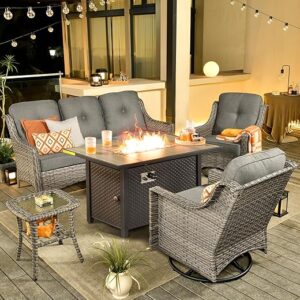 ovios Outdoor Patio Furniture Set With Fire Pit